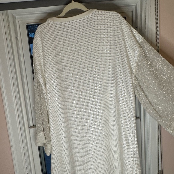 Anthropologie Let Me Be Sequin Mini Dress Bridal Wedding Beaded - Picture 5 of 7